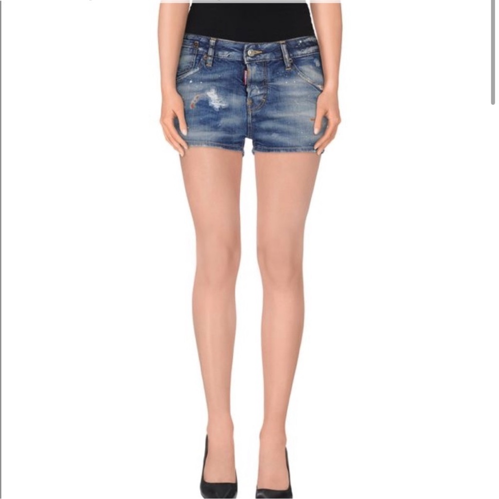 DSQUARED2 Distressed Paint Splatter Shorts